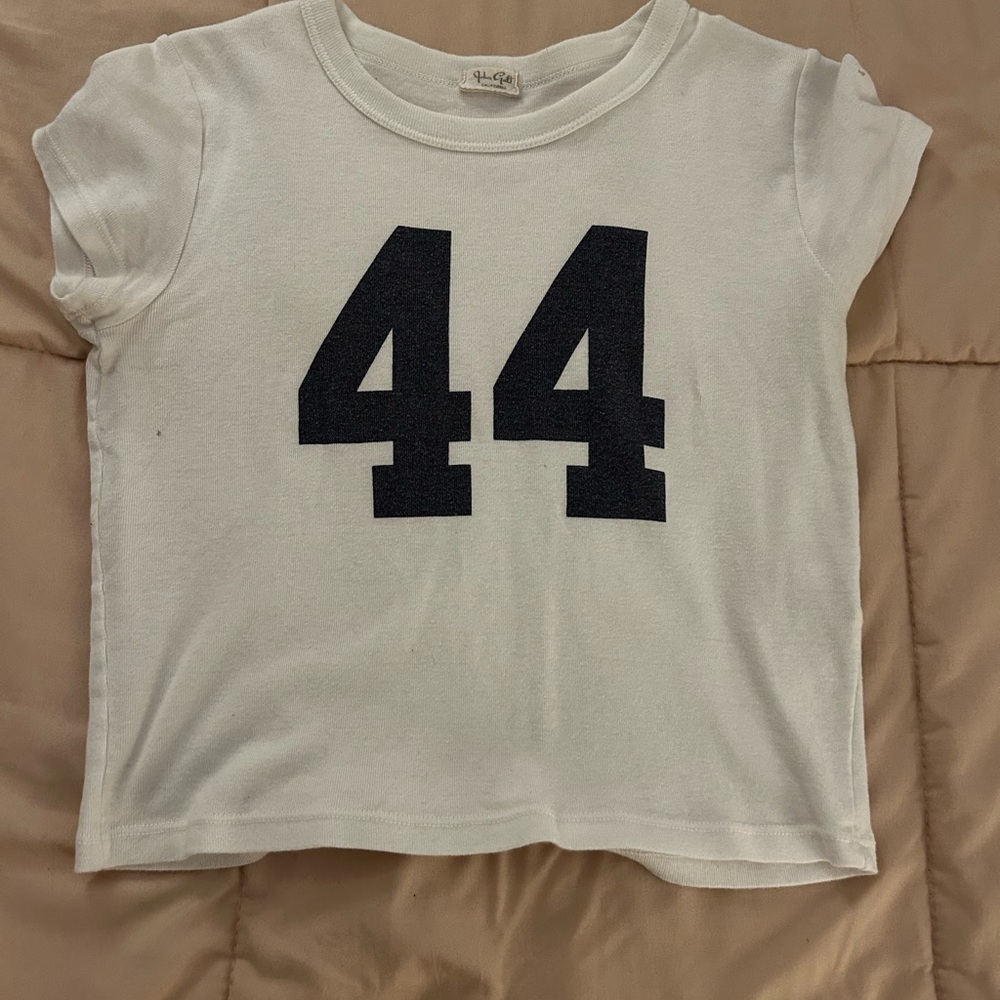 Brandy Melville White Tee with Black Number Print
